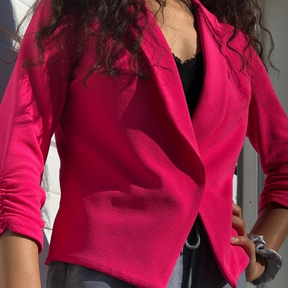 Pink Magenta Jacket Button Classic 3/4 Sleeve - Picture 4 of 4